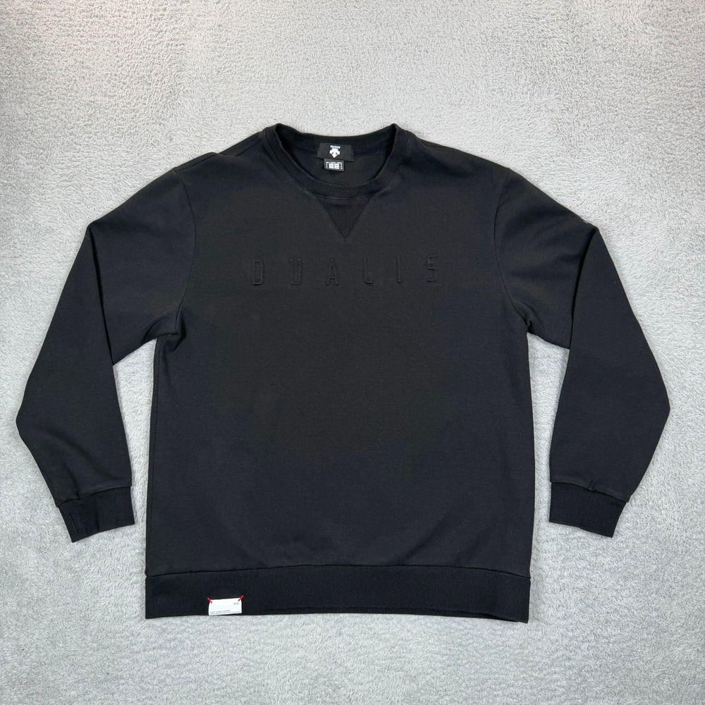 Descente Dualis Mens Black Technical Crewneck Sweatshirt S9121DHT11 Size M